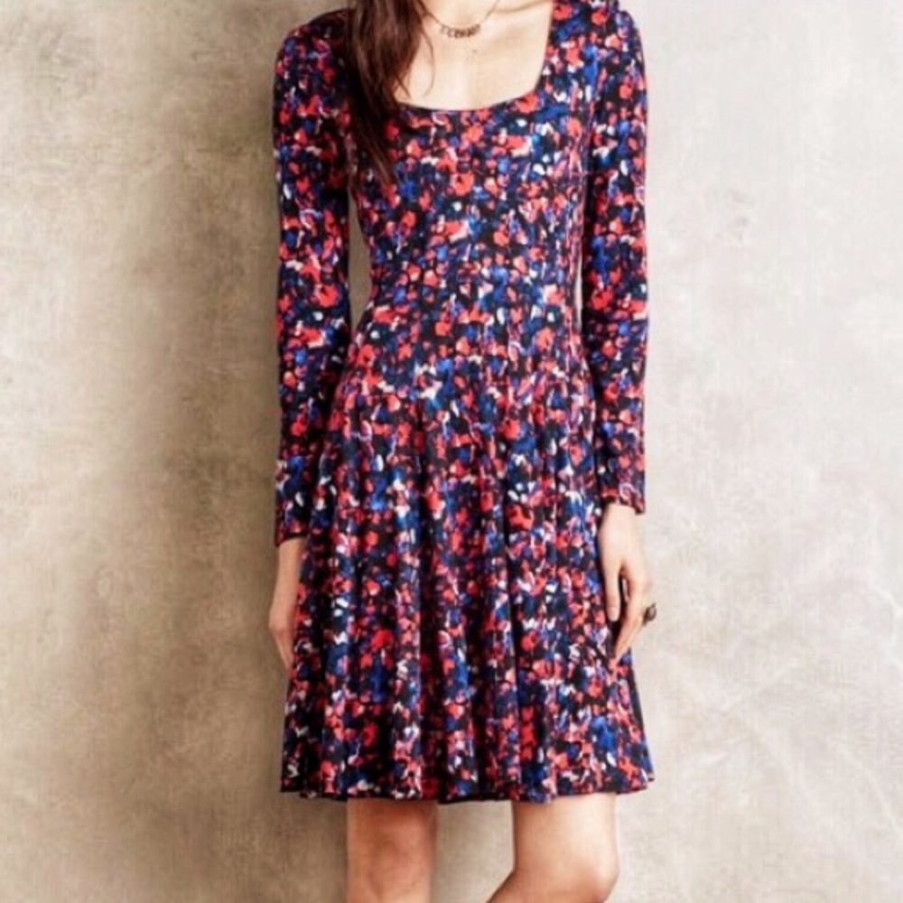 ANTHROPOLOGIE HD Floral Long Sleeve Dress